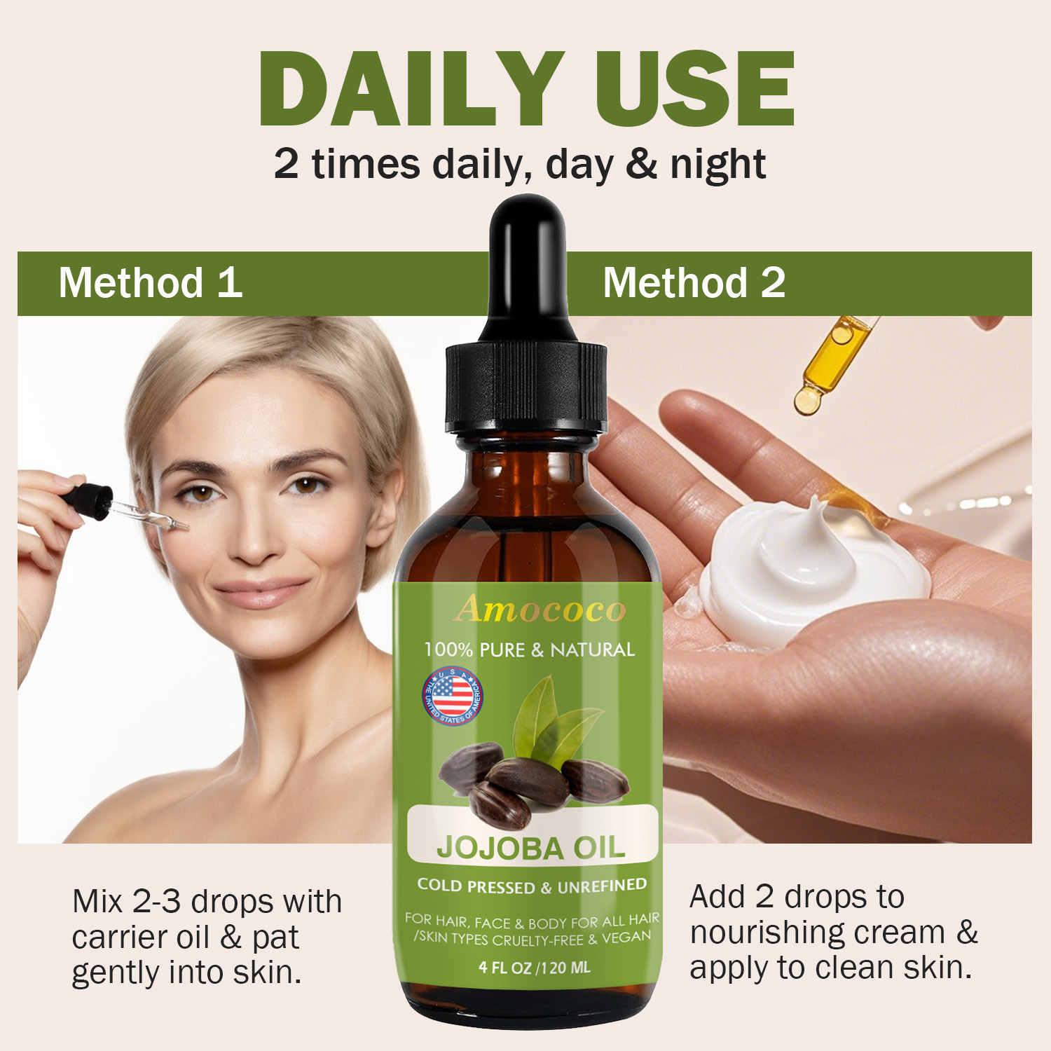 Amococo 2pcs Óleo de Jojoba e  - Castor Oil Cold Press avaliação e preço